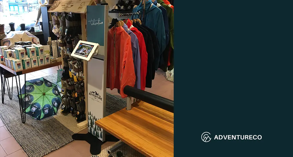 AdventureCo Store Display with Digital Kiosk | Sprocket
