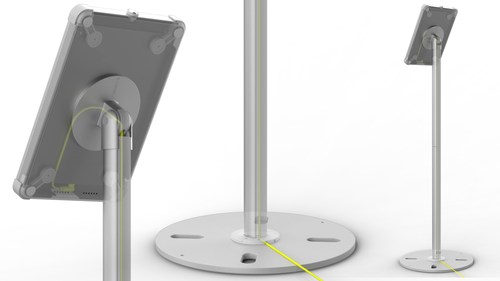 Freestanding Tablet Stand with Integrated Cable Management | Cable Floor Comp W | Sprocket