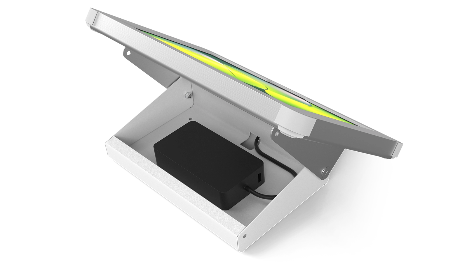 Tablet Mount with Hidden Power Supply | Pod Storage