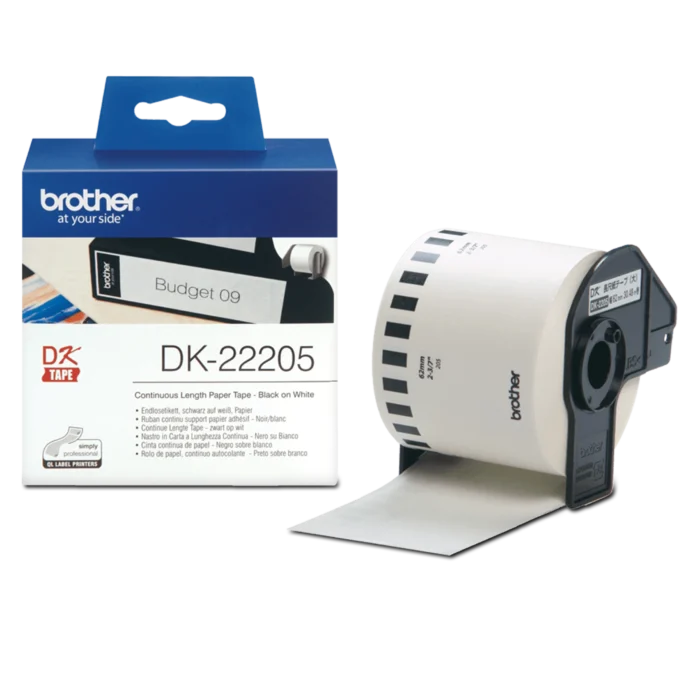 Brother DK-22205 continuous length white paper label roll