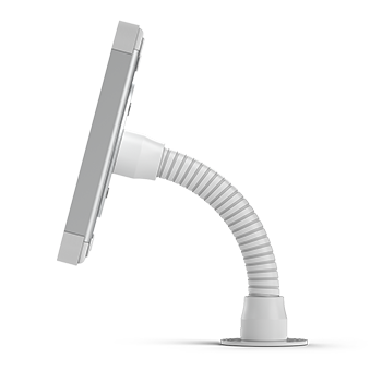 Side view Flex adjustable tablet desk stand white