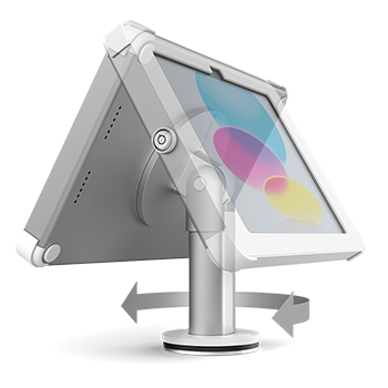 Front view Sprocket Revolve white iPad stand